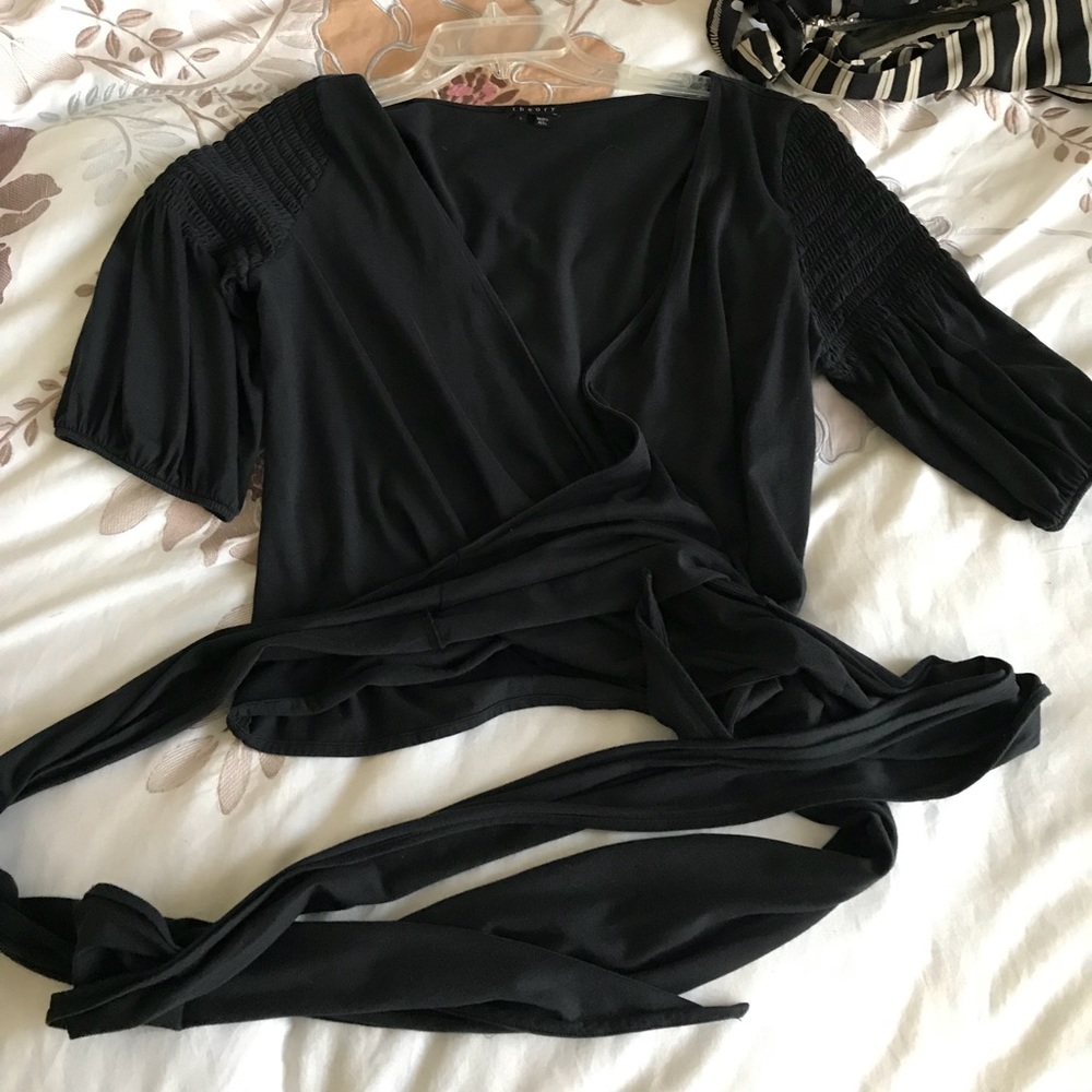 Theory Navy Rap Top Size L